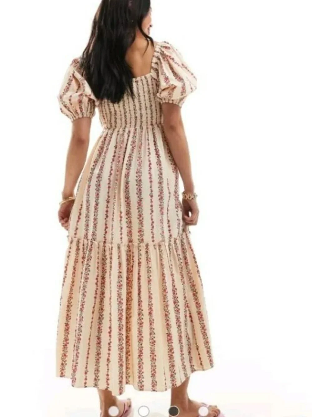 Size 12 Nobody's Child Tallulah Midi Dress Cream Floral Print